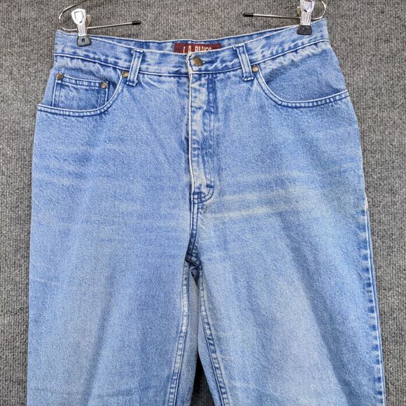 L.A. Blues Women's Slim Tapered Leg Jeans Blue 14 Long Light Stone Wash Denim - Picture 3 of 12